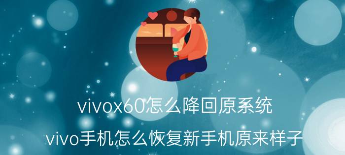 vivox60怎么降回原系统 vivo手机怎么恢复新手机原来样子？